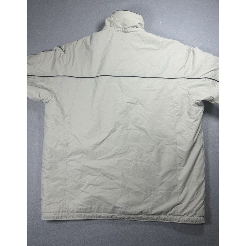 VINTAGE Y2K Reebok Beige British Classic Puffer Hooded Jacket Men's Extra Large - Picture 2 of 16